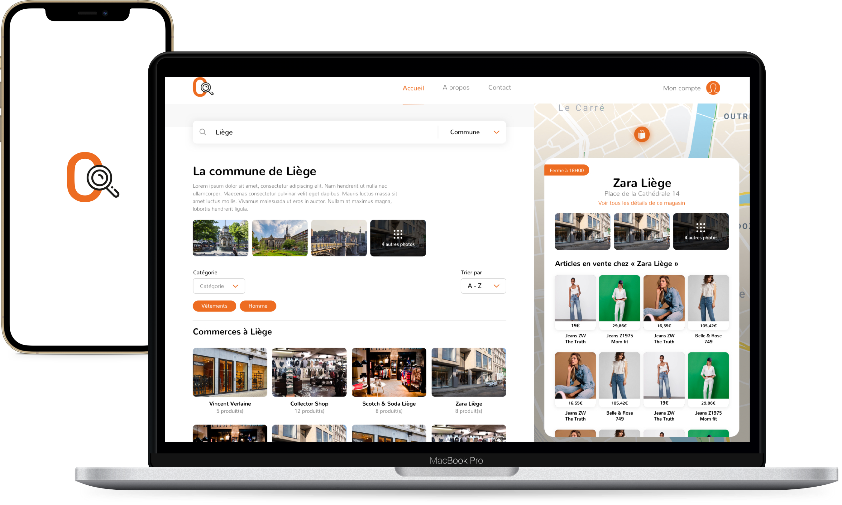 Image du site Communes-Commerces sur différents appareils